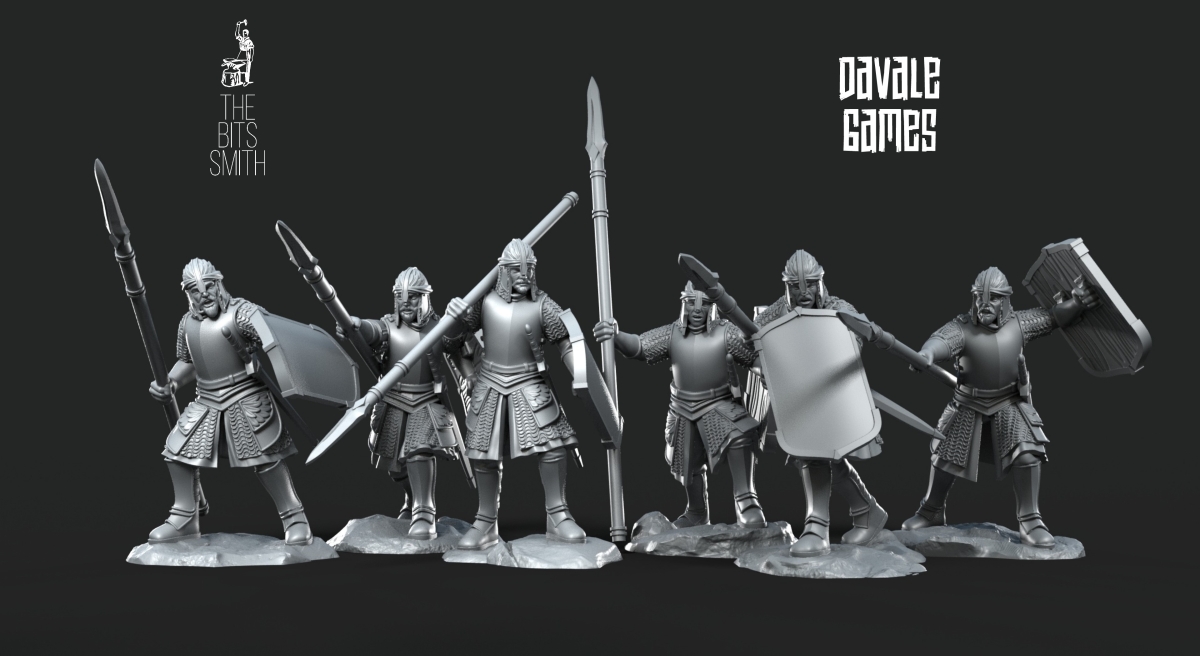 North Warriors mit Speer und Schild